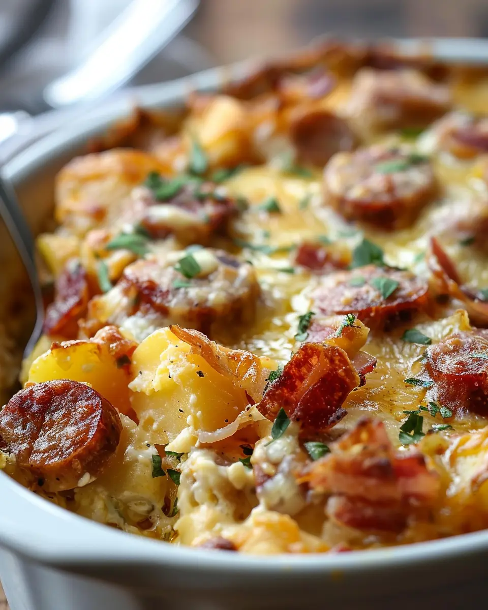 Kielbasa Sausage Cheesy Potato Casserole: A Cozy Comfort Dish