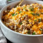 Cheesy Ground Beef and Rice Casserole