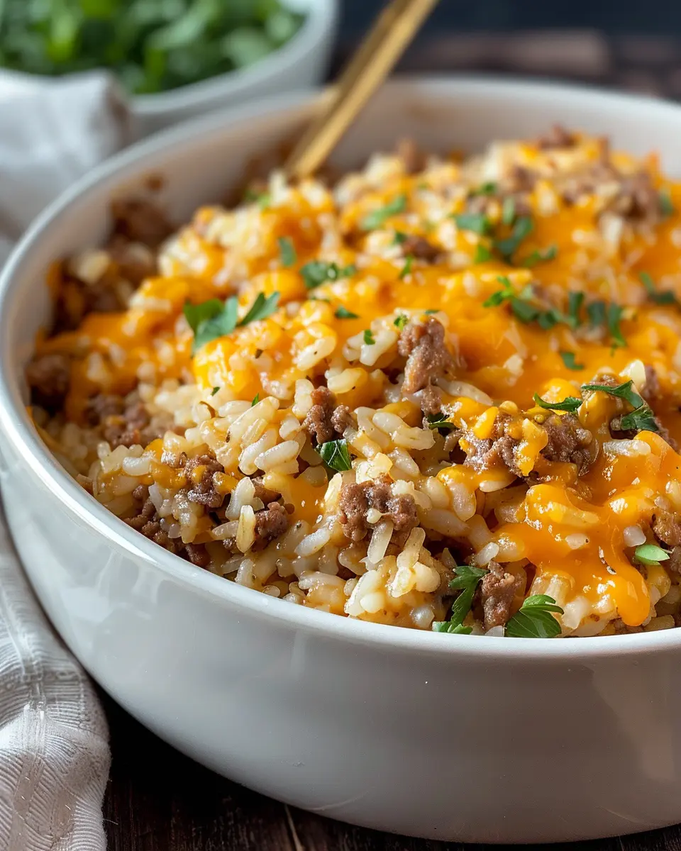 Cheesy Ground Beef and Rice Casserole: A Comforting Family Delight
