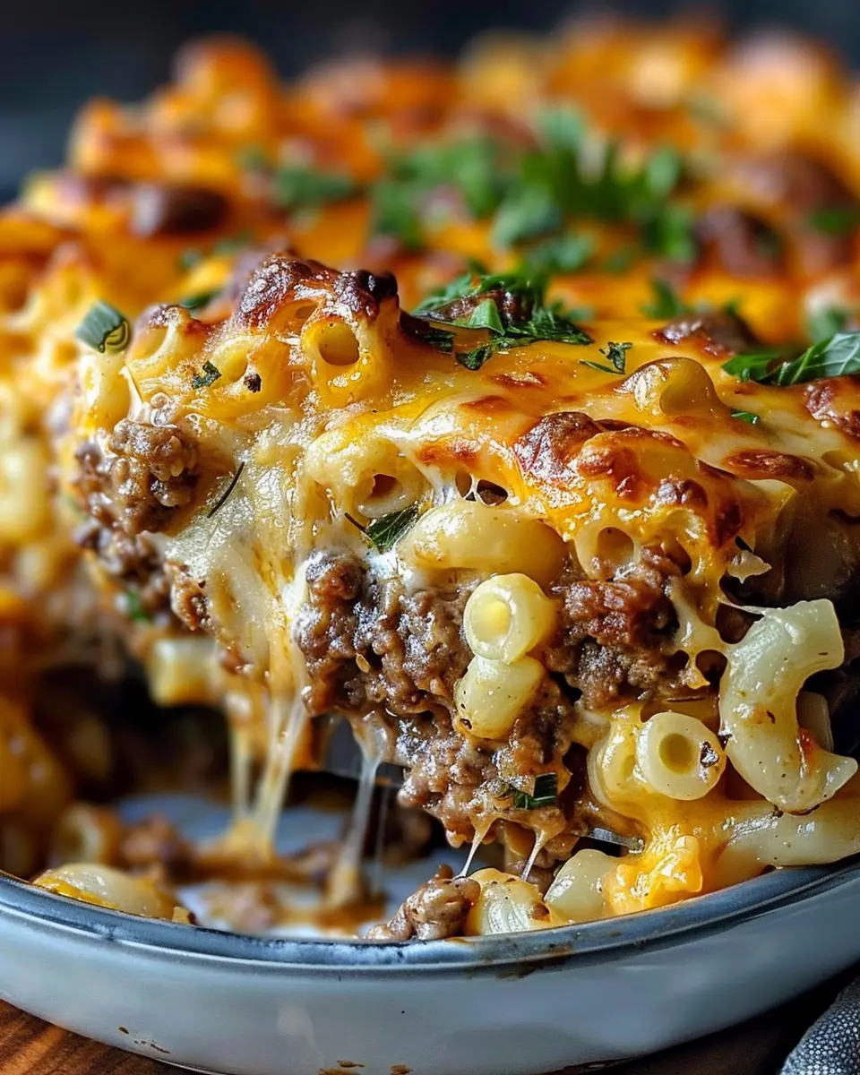 Mac and Cheese Meatloaf Casserole with Turkey Bacon Bliss