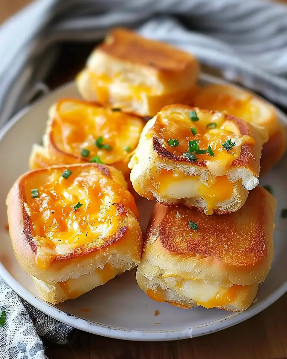 Mini Grilled Cheese Hawaiian Rolls with Turkey Bacon and Chicken Ham