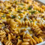 Loaded Cheddar Ranch Beef and Sweet Corn Rotini Bake