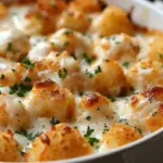 Chicken Alfredo Tater Tot Casserole