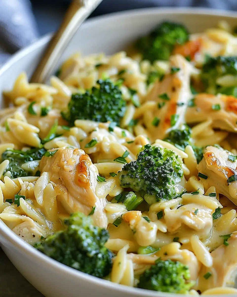 Cheesy Chicken Broccoli Orzo: An Easy and Indulgent Delight
