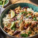 Tahini chicken chilli con carne with kidney beans