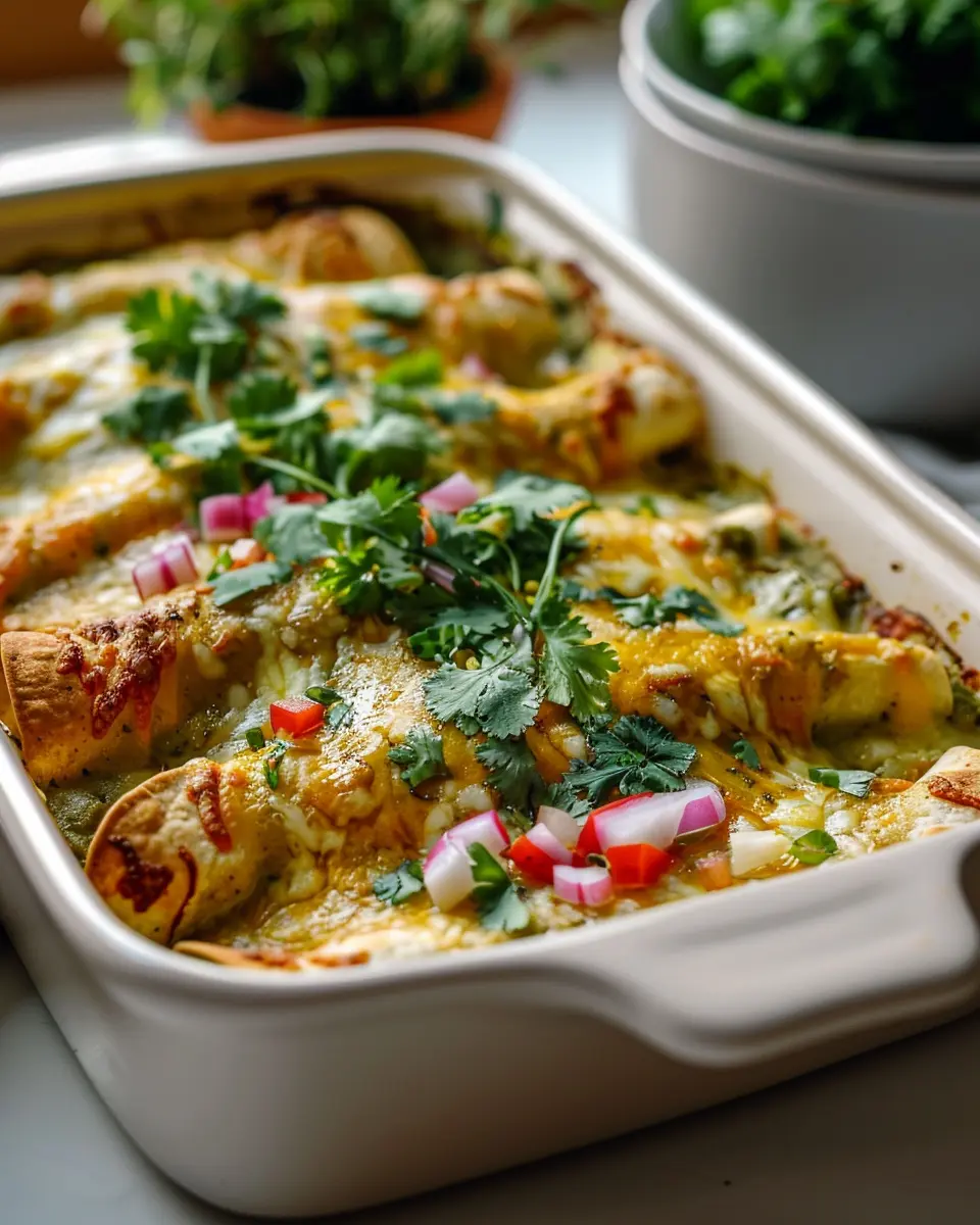 Plant-based potato green chili enchiladas: Easy and Flavorful Delight