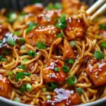 Sticky Garlic Chicken Noodles Recipe