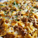 Cajun Cream Cheese Alfredo Bowties with Spiced Ground Beef