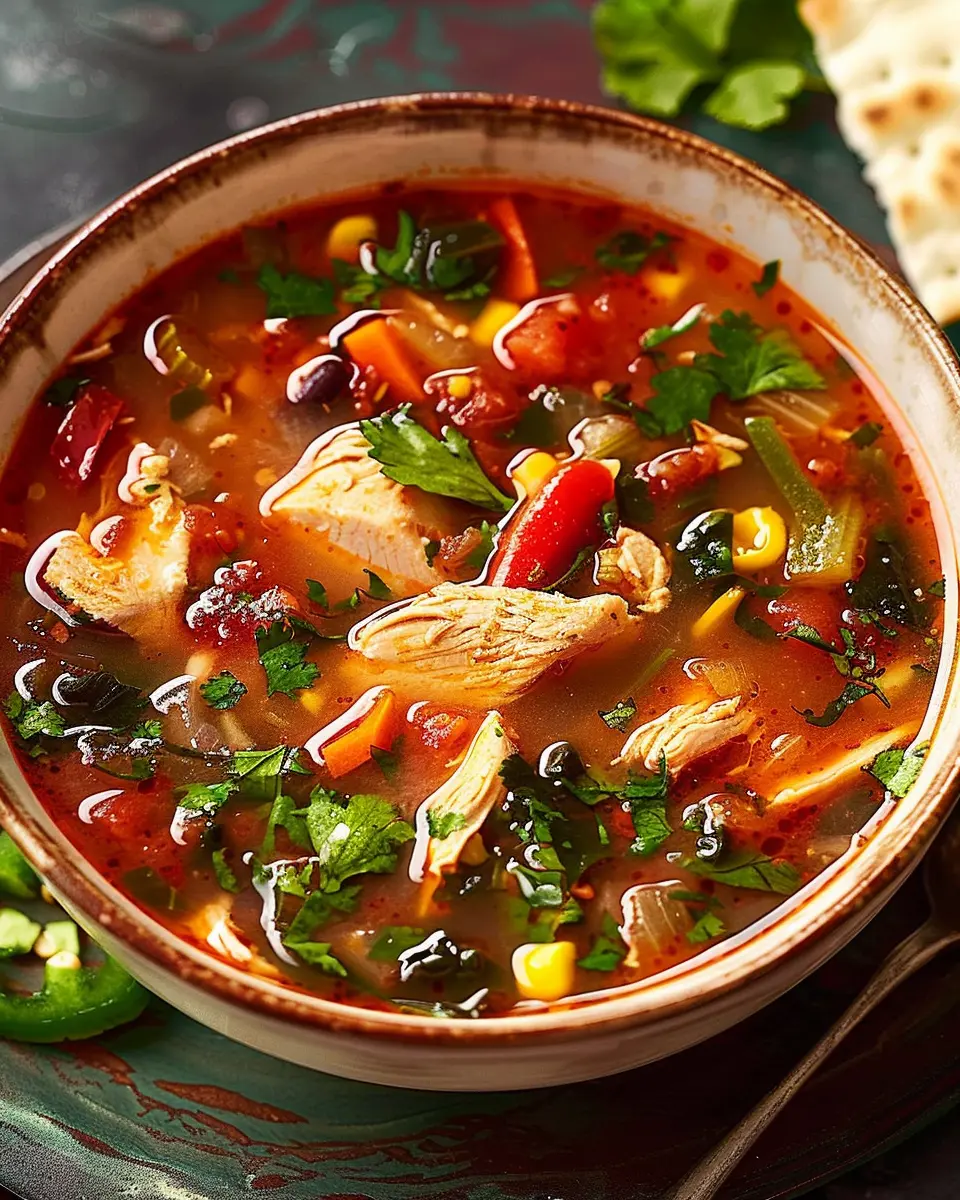 Spicy Vegetable &amp; Chicken Soup: A Zesty Comfort for All