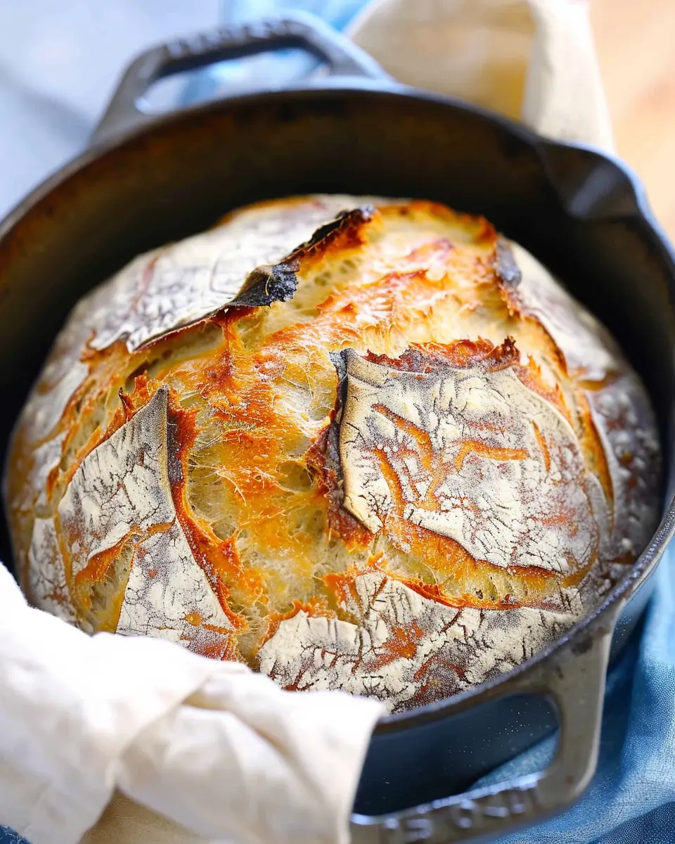 Dutch Oven No Knead Crusty Bread: Easy Homemade Delight