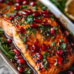 Christmas Salmon with Pomegranate Glaze