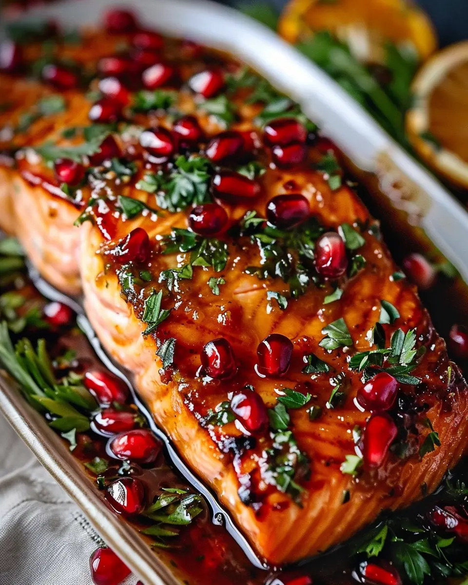 Christmas Salmon with Pomegranate Glaze: A Festive Delight