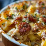 Kielbasa Sausage Cheesy Potato Casserole